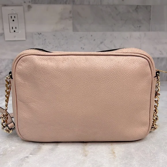 Michael Kors Blush Pebbled Leather Chain Detail Crossbody Bag - Picture 6 of 16